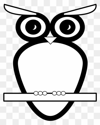 Bw Owl Black White Line Art Scalable Vector Graphics - Clip Art - Png Download