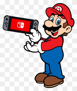 Fan-art Of Mario Characters Using The Nintendo Switch - Mario With Nintendo Switch Clipart