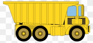 Truck Black And White Fire Truck Clipart Black And - Yellow Dump Truck Cartoon - Png Download