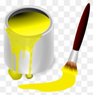 Color Bucket Yellow Clipart - Paint & Brush Png Transparent Png