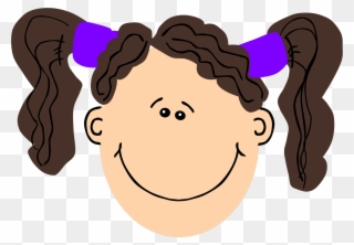 Clipart - Brown Hair Girl Clip Art Face - Png Download