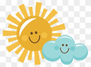 Sun And Clouds Clipart - Happy Sun With Clouds - Png Download