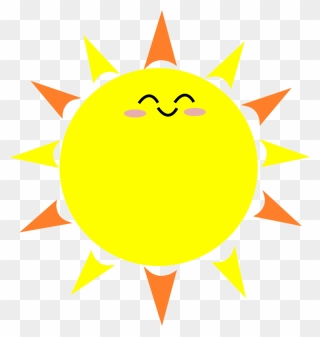Happy Sun Clip Art At Vector Clip Art - Cartoon Sun With Black Background - Png Download