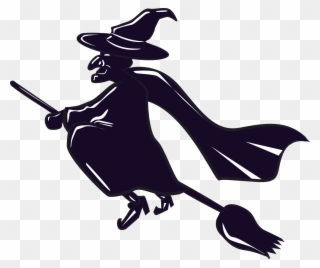 The Totally Free Clip Art Blog - Witch On A Broomstick Clipart - Png Download