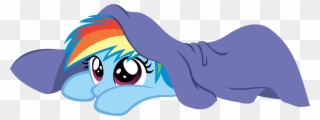 Pictures Of Raking Leaves - Rainbow Dash Under Blanket Clipart