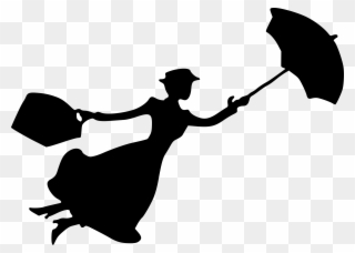 Katie Nanna Mary Poppins Silhouette Cherry Tree Lane - Mary Poppins Silhouette Clipart