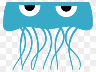 Marine Life Clipart Blue Item - Jellyfish Cartoon - Png Download