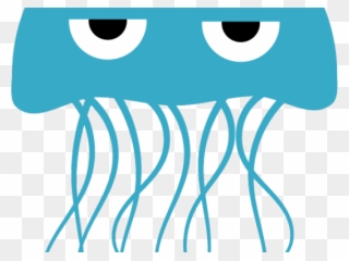 Marine Life Clipart Blue Item - Jellyfish Cartoon - Png Download
