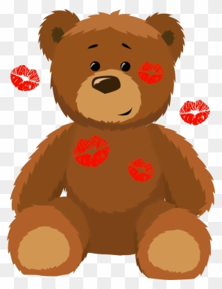 Cute Bear With Kisses Png Clipart Picture Clip Art - Cute Teddy Bear Clipart Transparent Png