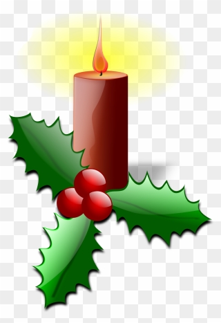 Christmas Clip Art 0010 Png Images - Christmas Candle And Holly Transparent Png
