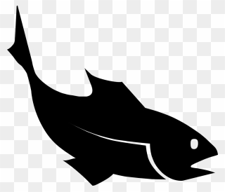 Bass Fish Clip Art Black And White Fishblack - Fish Silhouette - Png Download