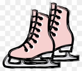 Ice - Ice Skating Shoes Cartoon Clipart