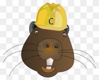 Free Beaver Wearing A Hard Hat Clip Art - Beaver With A Hard Hat - Png Download