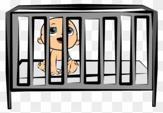 Baby Crib Clip Art - Baby In Cot Clipart - Png Download