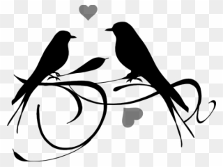 Love Wood Clipart Black And White - Love Bird Clipart Black And White - Png Download