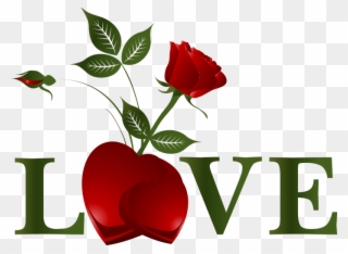Imagens Com O Tema Amor - Rose With Heart Png Clipart