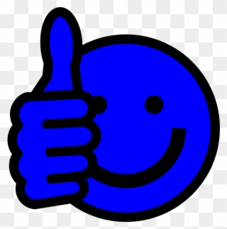 Blue Thumbs Up Clip Art At Clker - Clipart Blue Happy Face - Png Download