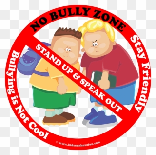 No Bully Zone Poster To Hang Up At School, Home Or - Bullying In Schools Poster Clipart