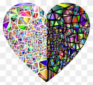 Window Heart Stained Glass - Stained Glass Broken Heart Clipart