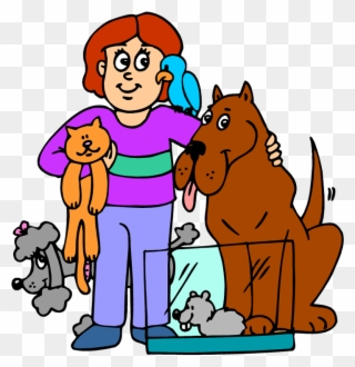 Animal - Cartoon Person With Animals Clipart