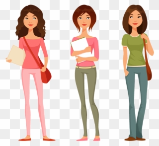 Adult Girl Cliparts - Cartoon Image Of A Teenage Girl - Png Download
