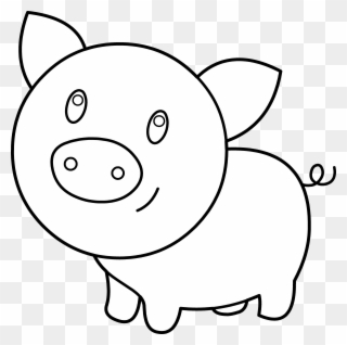 Baby Pig Coloring Printable - Pig Clipart Black And White - Png Download
