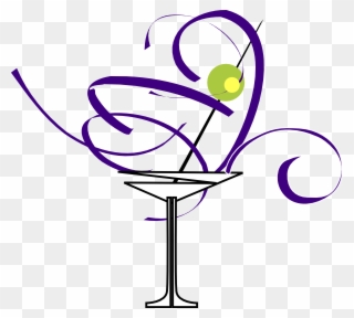 Purple Martini Glass Clip Art - Purple Martini Glass Clipart - Png Download