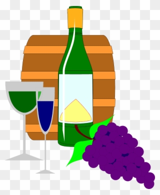 Grapes And Wine Clipart - Wine Bottle Glass Clip Art - Png Download
