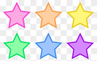 Pin Star Outline Clip Art - Free Printable Colored Stars - Png Download