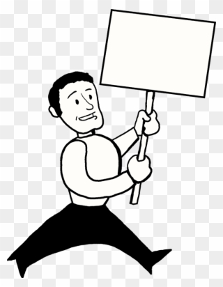 Person Holding Sign Clipart - Png Download