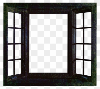 Images For Broken Window Clipart - Black And White Open Window - Png Download