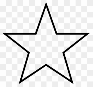 P - White Five Pointed Star Clipart
