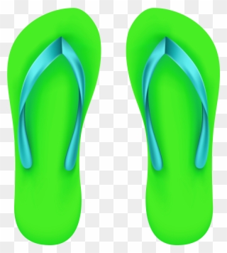 Green Beach Flip Flops Clipart Clipartcow - Clip Art - Png Download ...