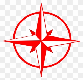 Compass Clipart Red - North South West East Symbol - Png Download
