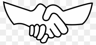 Helping Hand Black And White Clipart - Clip Art Shake Hand - Png Download
