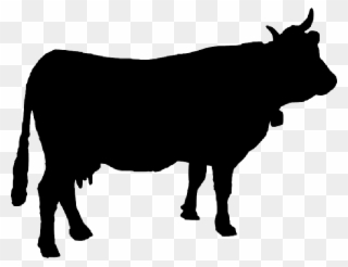 Cattle, Cow, Cowbell, Silhouette, Animal, Farm Animal - Cow Silhouette Svg Clipart