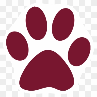 Cat Paw Clip Art - Transparent Maroon Paw Print - Png Download