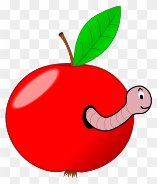Red Apple With A Worm - Worm In An Apple Gif Clipart