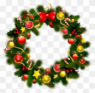 Clip Arts Related To - Christmas Wreath - Png Download