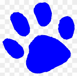 Blue Tiger Paw Print Clip Art - Blue Bear Paw Clip Art - Png Download