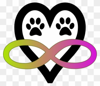 Infinity Tattoo With Dog Print - Infinity Symbol With Paw Prints And Heart Clipart