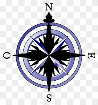 Compass Rose Drawings Clipart - Compass Clock Clipart - Png Download