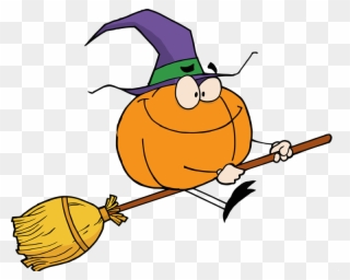 Witch On A Broomstick Clipart - Witches On Brooms Clip Art - Png Download