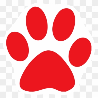 Pix For Cat Paw Clipart - Red Bobcat Paw Print - Png Download