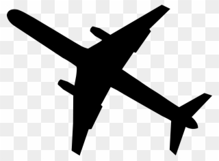 Black Airplane Silhouette - Airplane Clip Art - Png Download