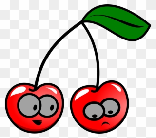 Cherries - Cartoon Cherries With Faces Clipart
