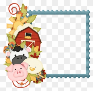 Marco Primaveral Borders And Frames, Farm Theme, Party - Farm Animals Border Clipart - Png Download