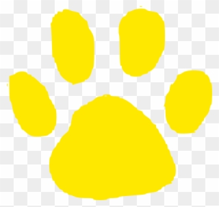 Jaguar Paw Print In Gold Clip Art - Black And Yellow Paw Print - Png Download