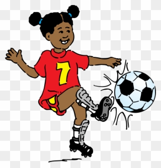 Girl Playing Soccer Clip Art Free Vector - Play Soccer Clip Art - Png Download