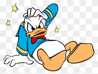 Donald Duck In Bathing Suit Confident Playing Golf - Cartoon Seeing Stars Gif Clipart